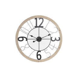 Zegar Ścienny DKD Home Decor Naturalny Czarny MDF Żelazo (70 x 4 x 70 cm)