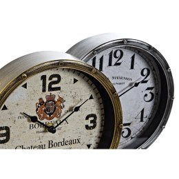 Stolné hodiny DKD Home Decor Złoty Srebrzysty Metal Szkło Vintage 20,5 x 13,5 x 28 cm (2 Sztuk)