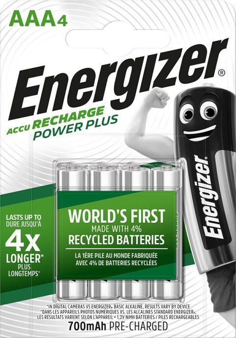 ENERGIZER BATERIE AKUMULATOROWE DO PONOWNEGO NAŁADOWANIA, POWER PLUS AAA HR3/4 700mAh