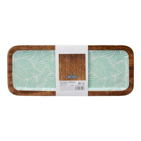 Dekoracja na Stół Biały Brązowy Kolor Zielony Liść roślin 38 x 15 cm Dekoracja na Stół Biały Brązowy Kolor Zielony Liść roślin 38 x 15 cm