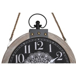 Stolné hodiny DKD Home Decor 40 x 6,5 x 46 cm Czarny Biały Żelazo Mandala Drewno MDF (2 Sztuk)