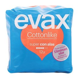 Podpaski Super ze Skrzydełkami Cotton Like Evax (12 uds)