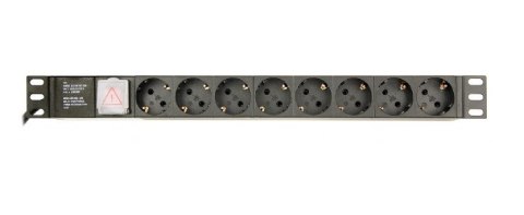 GEMBIRD LISTWA ZASILAJĄCA RACK 19" PDU EG-PDU-014-C14 1U, 10A, 8X SCHUKO, WTYK C14, KABEL 3M GEMBIRD LISTWA ZASILAJĄCA RACK 19" PDU EG-PDU-014-C14 1U, 10A, 8X SCHUKO, WTYK C14, KABEL 3M