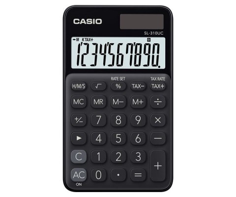 CASIO KALKULATOR KIESZONKOWY SL-310UC-BK CZARNY, 10 CYFROWY WYŚWIETLACZ CASIO KALKULATOR KIESZONKOWY SL-310UC-BK CZARNY, 10 CYFROWY WYŚWIETLACZ