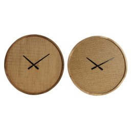 Zegar Ścienny DKD Home Decor Drewno Brązowy Tropikalny 60 x 5 x 60 cm (2 Sztuk)