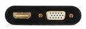 Konwerter sygnału VGA do HDMI + VGA czarny, 15 cm