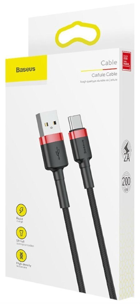 BASEUS KABEL CAFULE 2A 2M (CZERWONO-CZARNY) BASEUS KABEL CAFULE 2A 2M (CZERWONO-CZARNY)