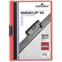 Folder z teczkami Durable Duraclip 60 Czerwony Przezroczysty A4 25 Części