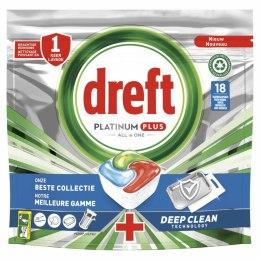 Dreft Platinum Plus All in One Kapsułki do Zmywarki 18 szt.