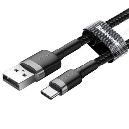 Kabel Baseus Cafule CATKLF-BG1 (USB 2.0 - USB typu C ; 1m; kolor szaro-czarny)