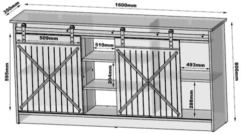 Komoda 160x80x35 GRANERO dąb wotan Komoda 160x80x35 GRANERO dąb wotan