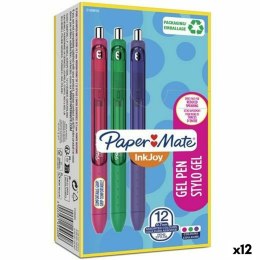 Długopis żelowy Paper Mate Inkjoy TK12 Kolor Zielony Fioletowy Różowy 0,7 mm (12 Sztuk)