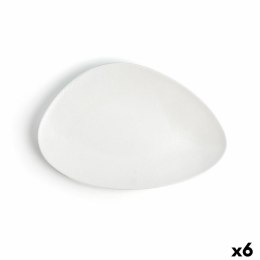 Płaski Talerz Ariane Antracita Trójkątny Biały Ceramika Ø 29 cm (6 Sztuk)