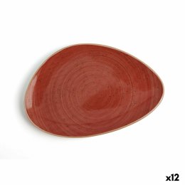 Płaski Talerz Ariane Terra Trójkątny Czerwony Ceramika Ø 21 cm (12 Sztuk)