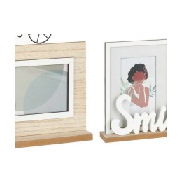 Ramka na Zdjęcia Smile 2 zdjęcie Czarny Brązowy Drewno MDF (6 Sztuk) (40 x 27 x 6 cm)