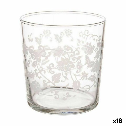 Szklanka do Piwa Liść roślin Przezroczysty Biały Szkło (380 ml) (18 Sztuk)