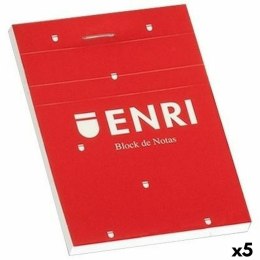 Notes z Nadrukiem ENRI Czerwony A4 80 Kartki (5 Sztuk)
