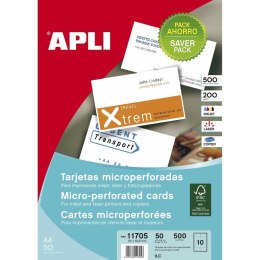 Business cards Apli Biały 50 Kartki 90 x 50,8 mm