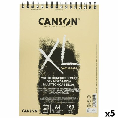 Blok rysunkowy Canson XL Sand Naturalny A4 5 Sztuk 40 Kartki 160 g/m2