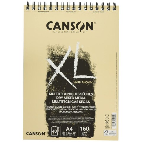 Blok rysunkowy Canson XL Sand Naturalny A4 5 Sztuk 40 Kartki 160 g/m2 Blok rysunkowy Canson XL Sand Naturalny A4 5 Sztuk 40 Kartki 160 g/m2
