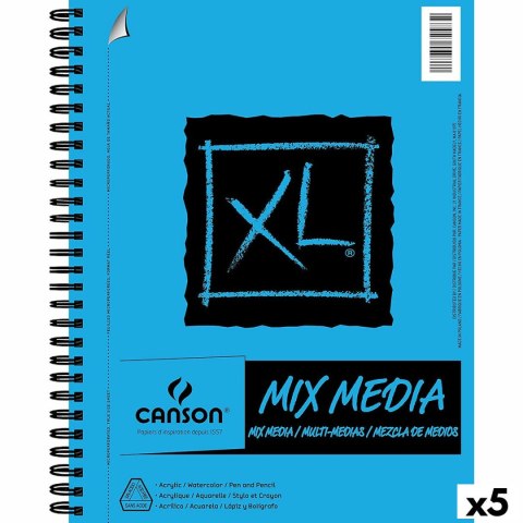 Blok rysunkowy Canson XL Mix Media Biały A4 Papier 5 Sztuk 30 Kartki 300 g/m²