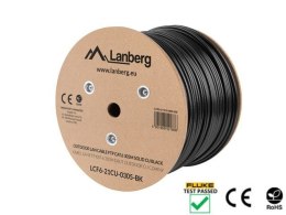 Kabel sieciowy zewnętrzne Lanberg LCF6-21CU-0305-BK (FTP; 305m; kat. 6; kolor czarny)