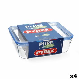 Hermetyczne pudełko na lunch Pyrex Pure Glass Przezroczysty Szkło (2,6 L) (4 Sztuk)