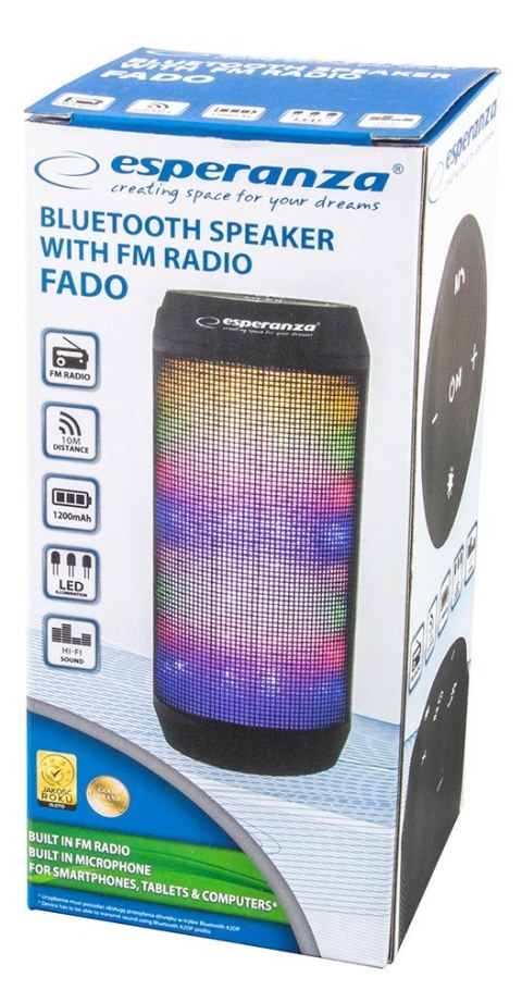 Głośnik bluetooth Esperanza FADO EP133K (kolor czarny) Głośnik bluetooth Esperanza FADO EP133K (kolor czarny)