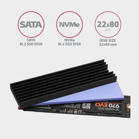 CLR-M2L6 Chłodnica aluminiowa pasywna do dysku M.2 SSD, ALU korpus silikonowe podkładki termiczne, wysokość 6mm CLR-M2L6 Chłodnica aluminiowa pasywna do dysku M.2 SSD, ALU korpus silikonowe podkładki termiczne, wysokość 6mm