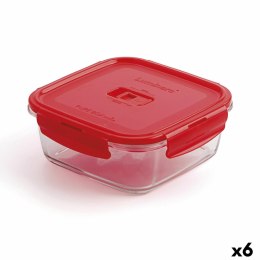 Hermetyczne pudełko na lunch Luminarc Pure Box Czerwony 1,22 L Szkło (6 Sztuk)