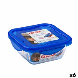 Hermetyczne pudełko na lunch Pyrex Cook & Go 16,7 x 16,7 x 7 cm Niebieski 850 ml Szkło (6 Sztuk)