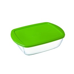 Prostokątne pudełko na lunch z pokrywką Pyrex Cook & Store Kolor Zielony 1,1 L 23 x 15 x 7 cm Silikon Szkło (6 Sztuk)