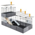 FERPLAST Multipla Double - klatka modułowa dla królika lub świnki morskiej - 107,5 x 72 x 96,5 cm
