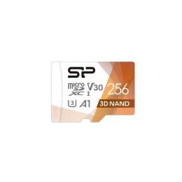 Karta pamięci Silicon Power microSDXC Superior Pro 256GB V30 UHS-1 U3 A1 + ADAPTER microSD-SD (SP256GBSTXDU3V20AB)
