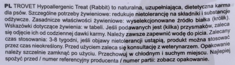 TROVET Hypoallergenic Treat HRT z królikiem - przysmak dla psa - 250g TROVET Hypoallergenic Treat HRT z królikiem - przysmak dla psa - 250g