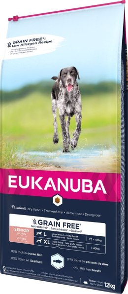 EUKANUBA Grain Free Senior Duże i olbrzymie rasy, Ryby oceaniczne - sucha karma dla psa - 12 kg