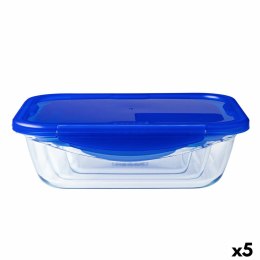Hermetyczne pudełko na lunch Pyrex Cook & Go Niebieski 1,7 L 24 x 18 cm Szkło (5 Sztuk)