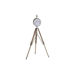 Stolné hodiny DKD Home Decor 22 x 40 x 80 cm Naturalny Srebrzysty Aluminium Tripod Drewno mango Tradycyjny
