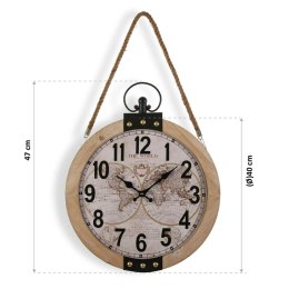 Zegar Ścienny Versa Mapamundi 40 x 6,5 x 47 cm Drewno MDF