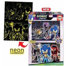 Zestaw 2 Puzzli Educa Neon Sonic 100 Części
