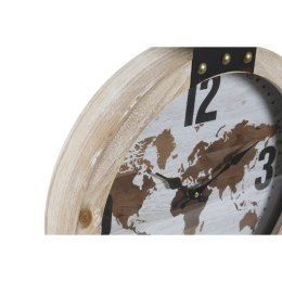 Zegar Ścienny DKD Home Decor 40 x 4 x 54 cm Szkło Żelazo Drewno MDF Mapa Świata (2 Sztuk)