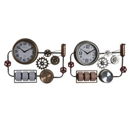 Zegar Ścienny DKD Home Decor 52,5 x 9 x 39,5 cm Szkło Żelazo Vintage (2 Sztuk)