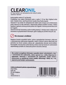 FRANCODEX Clearonil Małe psy - krople przeciw kleszczom i pchłom dla psa - 3x67 mg