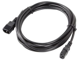 Kabel Lanberg CA-C13E-11CC-0050-BK (C14 / IEC C14 / IEC 320 C14 M - C13 F; 5m; kolor czarny)