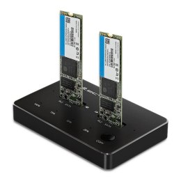 QOLTEC STACJA DOKUJĄCA DYSKÓW 2X SSD M.2 SATA | NGFF | USB TYP C