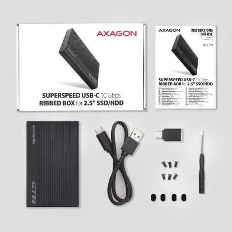 EE25-GTR Obudowa zewnętrzna aluminiowa USB3.2 Gen 2 - SATA 6G 2.5" SSD/HDD EE25-GTR Obudowa zewnętrzna aluminiowa USB3.2 Gen 2 - SATA 6G 2.5" SSD/HDD