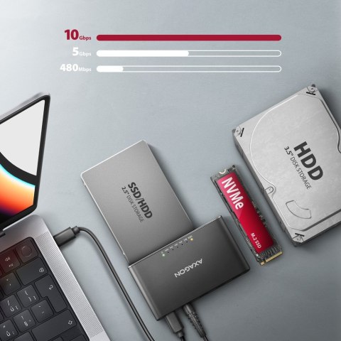 ADSA-CC Adapter USB-C 10Gbps NVMe M.2 2.5/3.5 SSD&HDD Clone Master 2 ADSA-CC Adapter USB-C 10Gbps NVMe M.2 2.5/3.5 SSD&HDD Clone Master 2