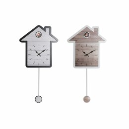 Zegar Ścienny DKD Home Decor 32 x 5 x 56 cm Naturalny Biały Plastikowy Dom Drewno MDF (2 Sztuk)