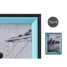 Ramka na Zdjęcia Czarny Niebieski Szkło 3 x 20 x 15 cm Drewno MDF