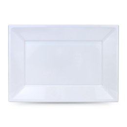 Zestaw talerzy wielokrotnego użytku Algon Prostokątny Biały Plastikowy 33 x 23 cm 12 Sztuk